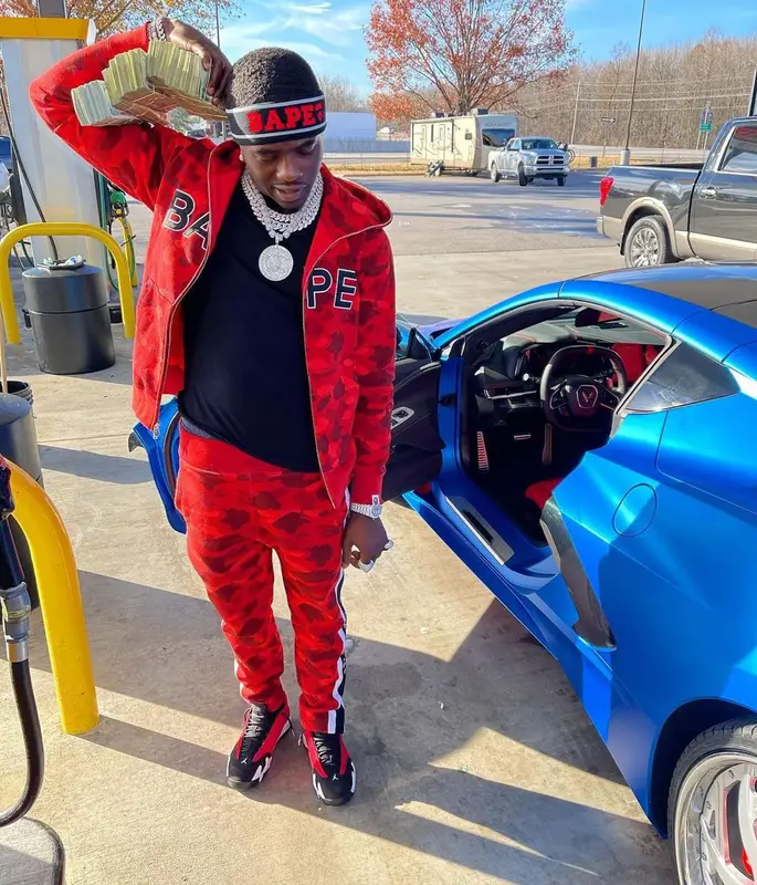 Bankroll Freddie outfit in Jordan and Bape, 2020