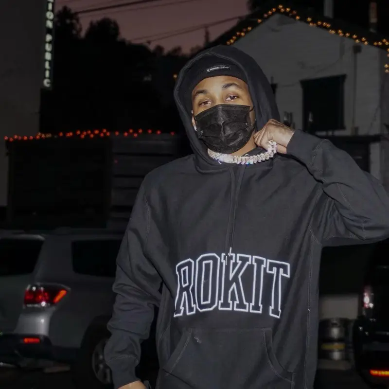 DDG outfit in Rokit, Amiri, and Missguided, 2020
