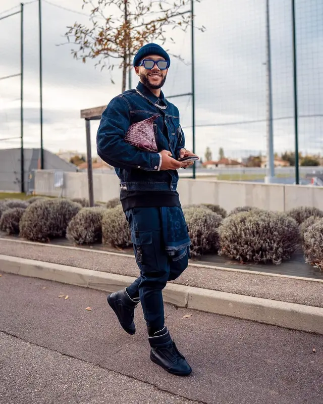 Memphis Depay outfit in Dior, Maison Margiela, and Louis Vuitton, 2020