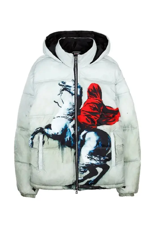 Tango Hotel Brandalised Banksy's Graffiti Bonaparte Puffer Jacket $200