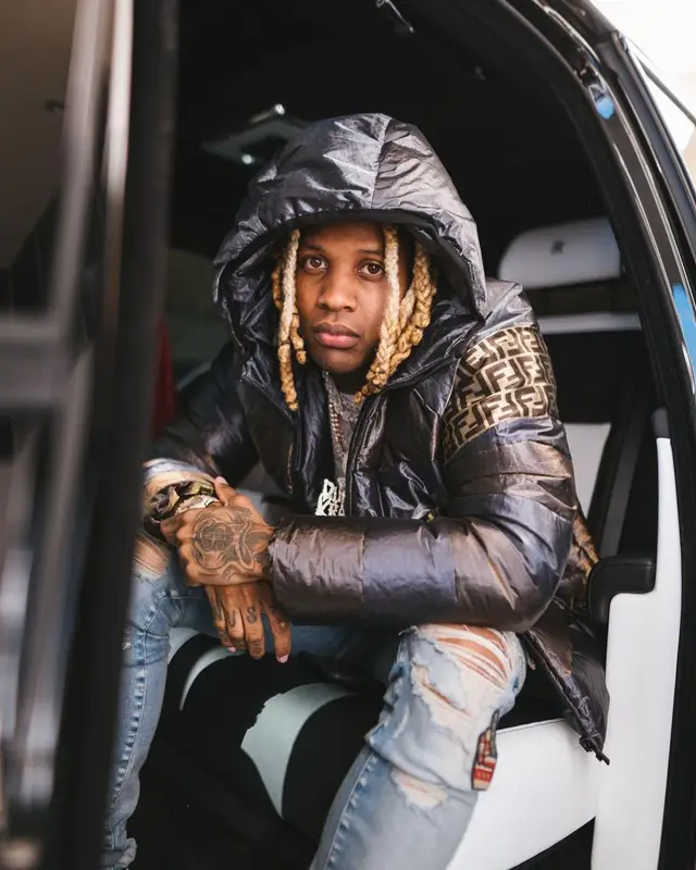 Lil Durk outfit in Fendi, OTF, and Amiri, 2020