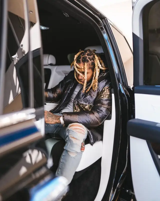 Lil Durk outfit in Fendi, OTF, and Amiri, 2020