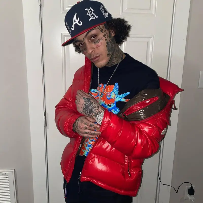 Lil Skies outfit in Moncler, Dior, and Gnarcotic, 2020