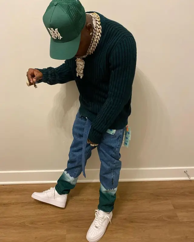 DaBaby outfit in Off-White and Nike, 2021