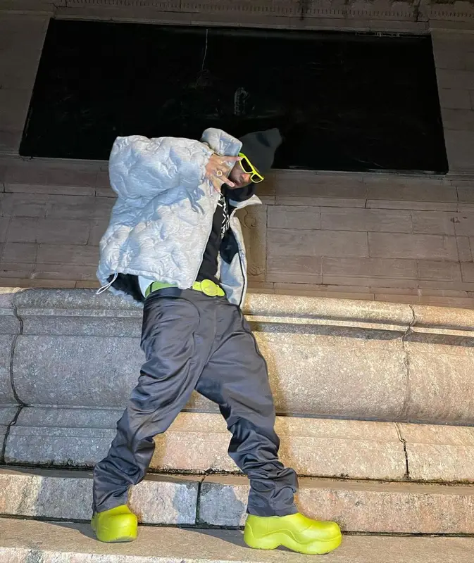 Bloody Osiris outfit in Louis Vuitton, Vivienne Westwood, and Balenciaga, 2021
