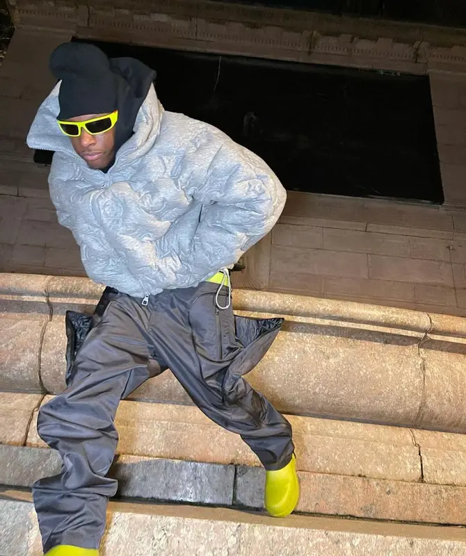 Bloody Osiris outfit in Louis Vuitton, Vivienne Westwood, and Balenciaga, 2021