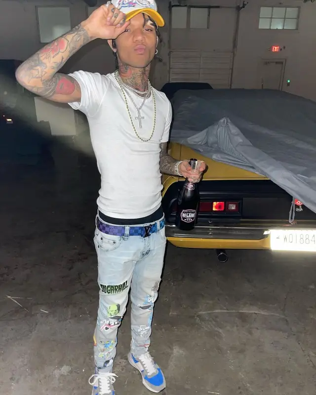 Swae Lee outfit in Sugarhill, Tom Ford, and Louis Vuitton, 2021