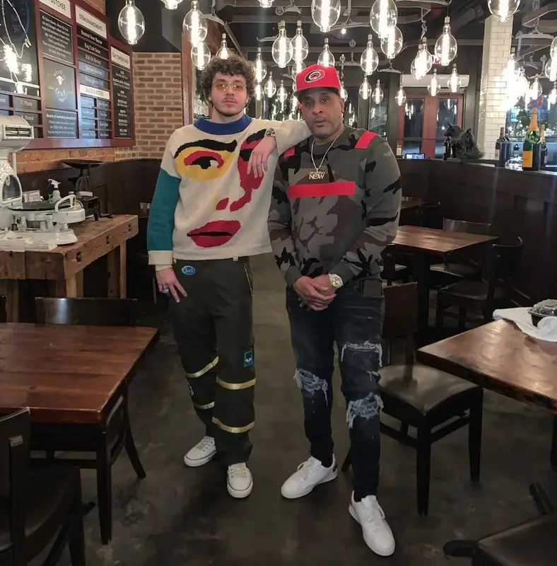 Jack Harlow outfit in KidSuper, Lucid FC, and Gucci, 2021