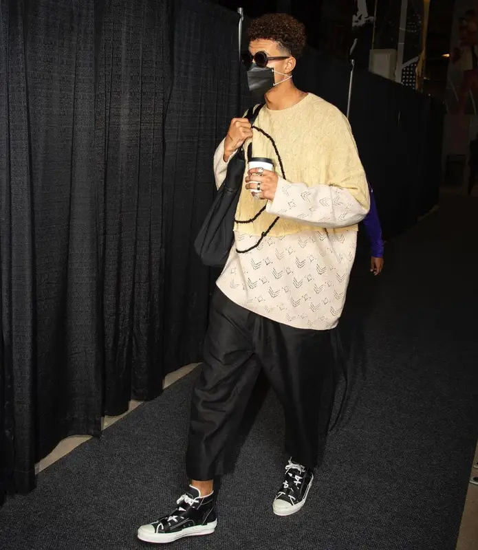 Kyle Kuzma outfit in Raf Simons and Dior, 2021
