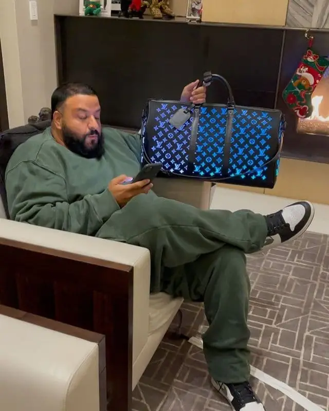 DJ Khaled outfit in HSTRY, Nike, and Louis Vuitton, 2021
