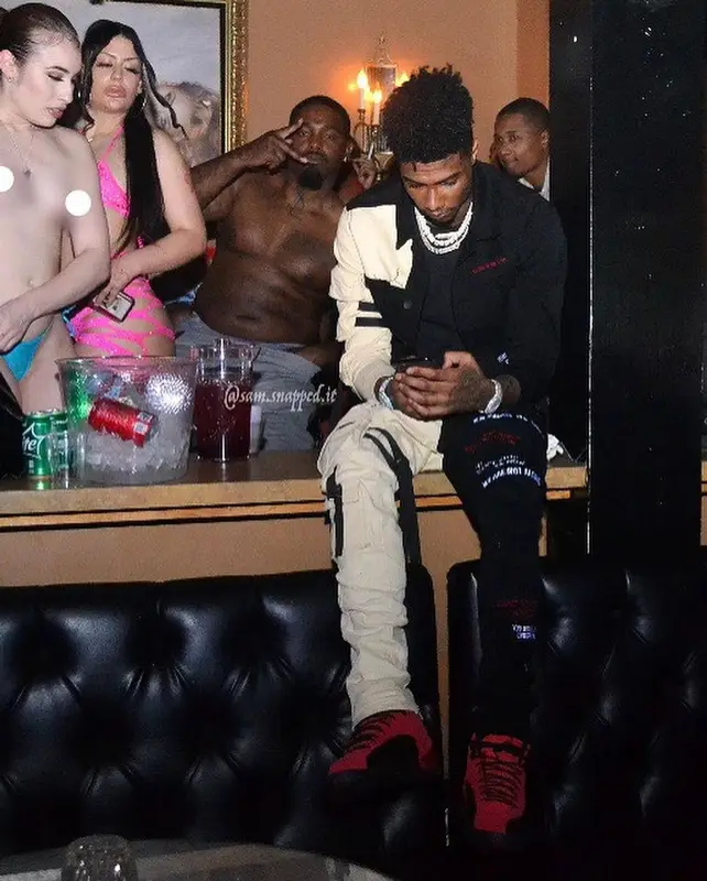 Blueface outfit in Jordan, B.B. Simon, and Coca-Cola, 2021