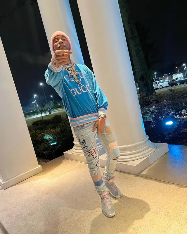 Key Glock outfit in Gucci, Amiri, and Jordan, 2021