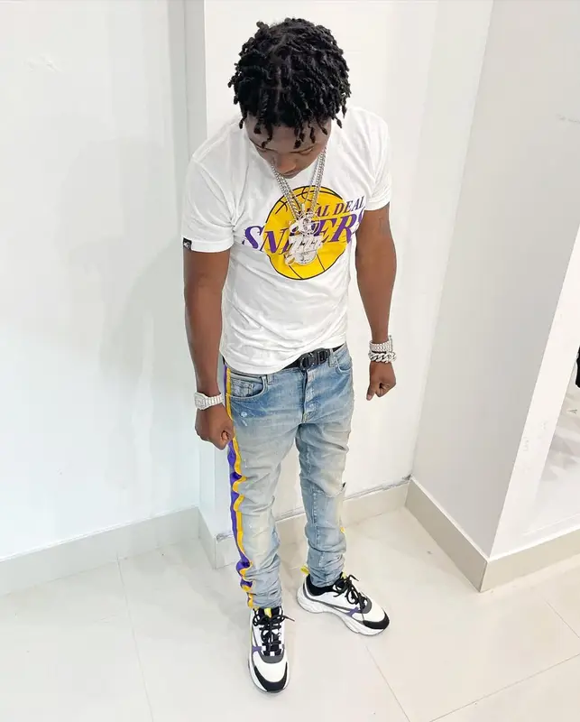 Jackboy outfit in Sniper Gang Apparel, Amiri, and Dior, 2021