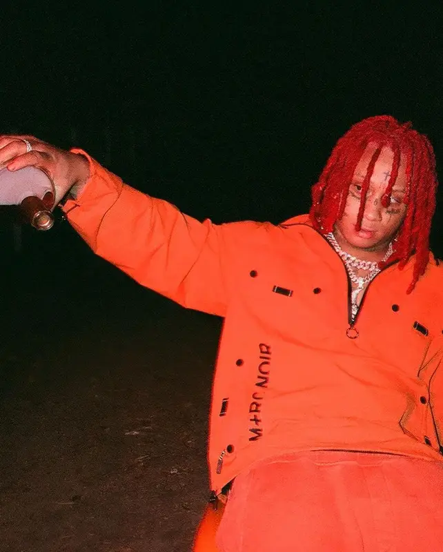 Trippie Redd outfit in M+RC Noir and Nike, 2021