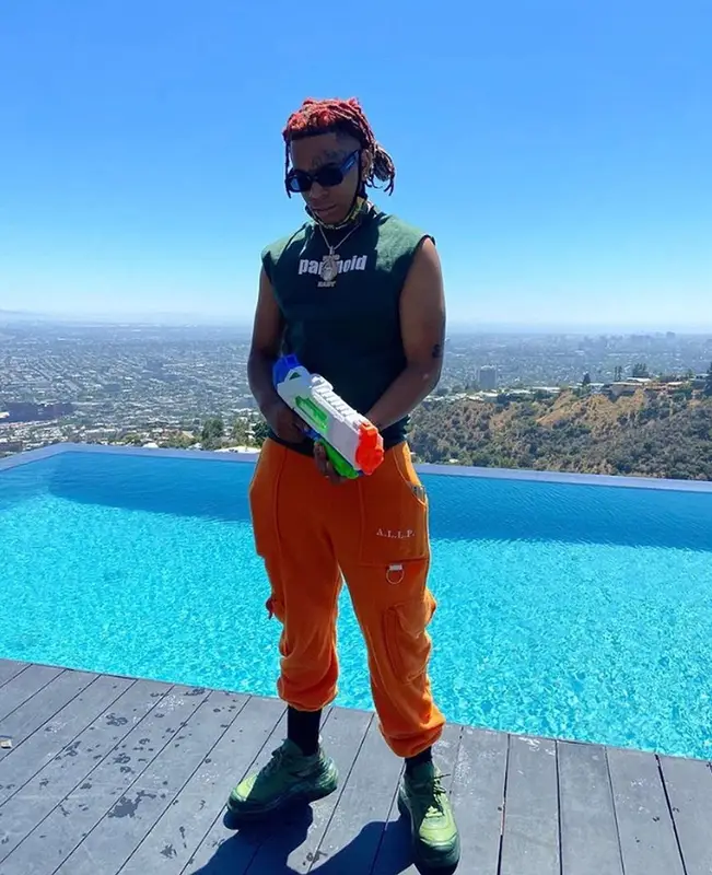 Lil Gotit outfit in Shoes 53045, Bonnie Clyde, and Bape, 2020