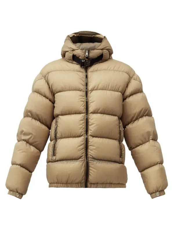 Moncler Hooded Quilted Beige Down Coat $2470