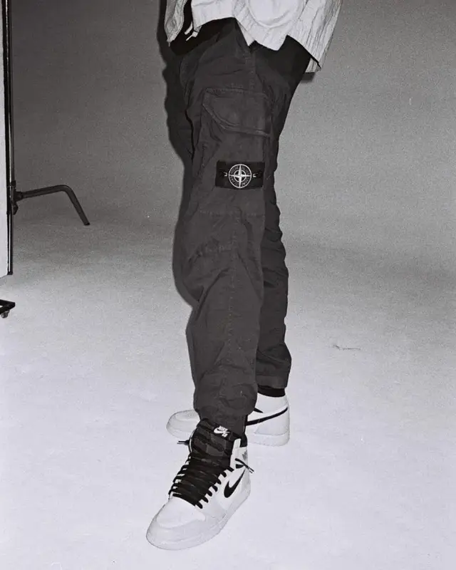 OG Buda outfit in Stone Island, Jordan, and Off-White, 2020