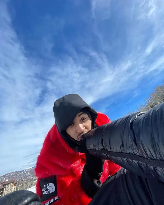DDG outfit in Supreme, Moncler, and The North Face, 2021