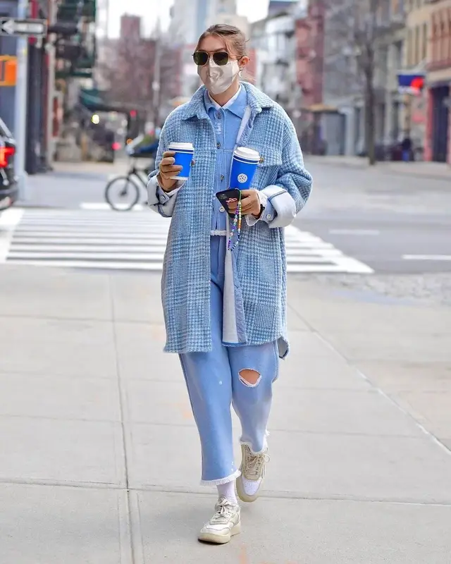 Gigi Hadid outfit in Munthe, Amavii, and Discover Night, 2021