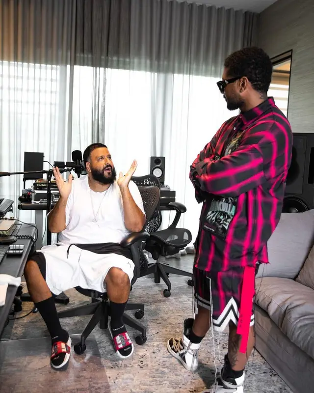 DJ Khaled outfit in Polo Ralph Lauren, Jordan, and Nike, 2021