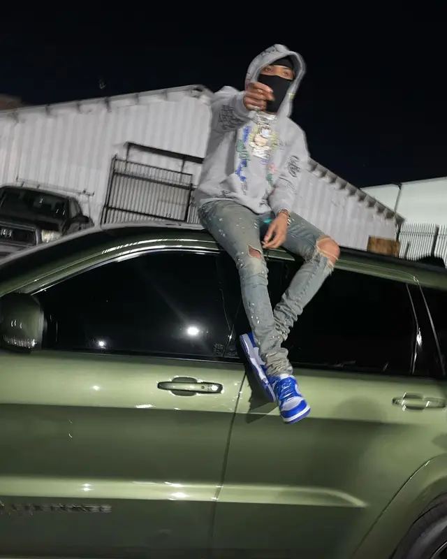 G Herbo outfit in Rhude, Amiri, and Nike, 2021