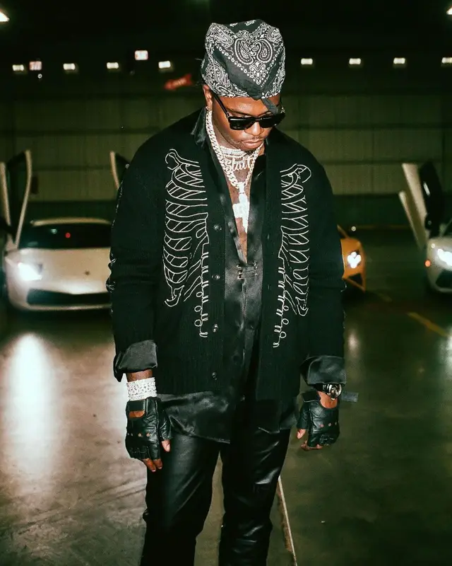Gunna outfit in Amiri, Rick Owens, and Chrome Hearts, 2021