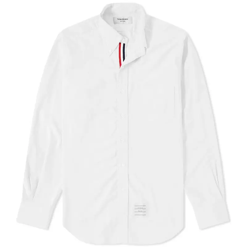 Thom Browne Grosgrain Cotton Oxford White Shirt $425