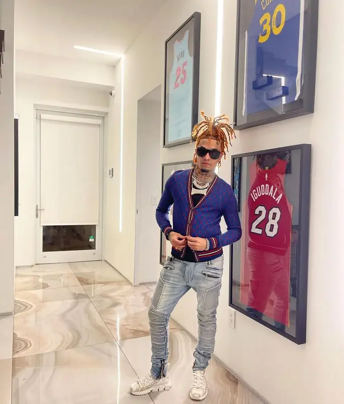 Lil Pump outfit in Dolce & Gabbana and Fendi, 2021