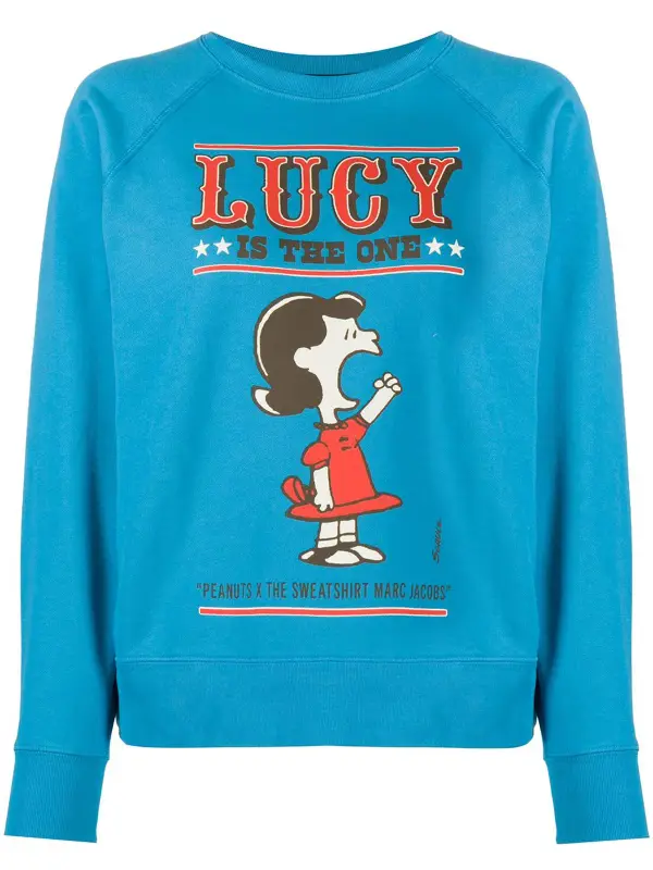 Marc Jacobs Peanuts Lucy Washed Blue Sweatshirt $225