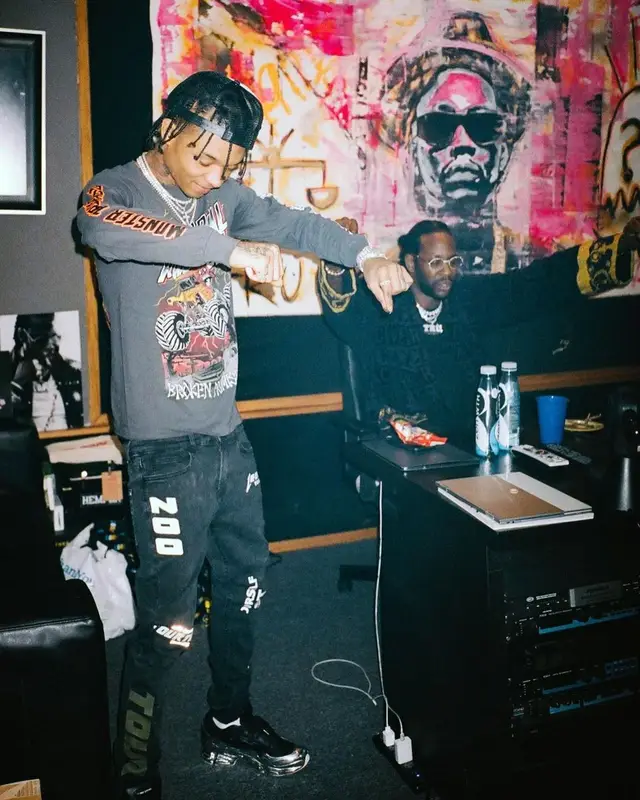 Swae Lee outfit in La Familia Tour, Raf Simons, and Adidas, 2021