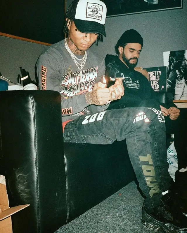 Swae Lee outfit in La Familia Tour, Raf Simons, and Adidas, 2021