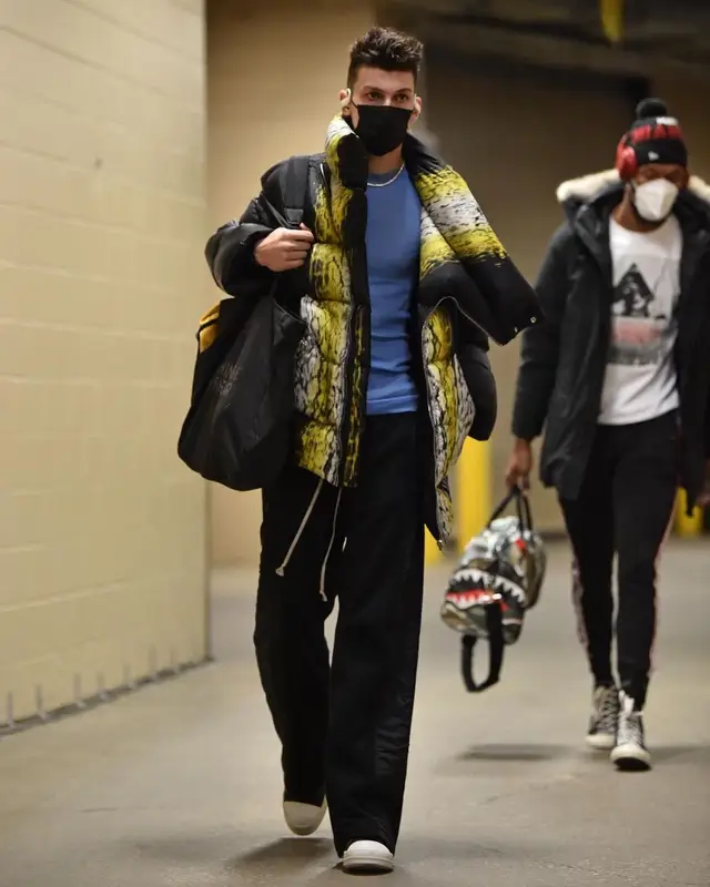 Tyler Herro outfit in Rick Owens and Change of Heart, 2021