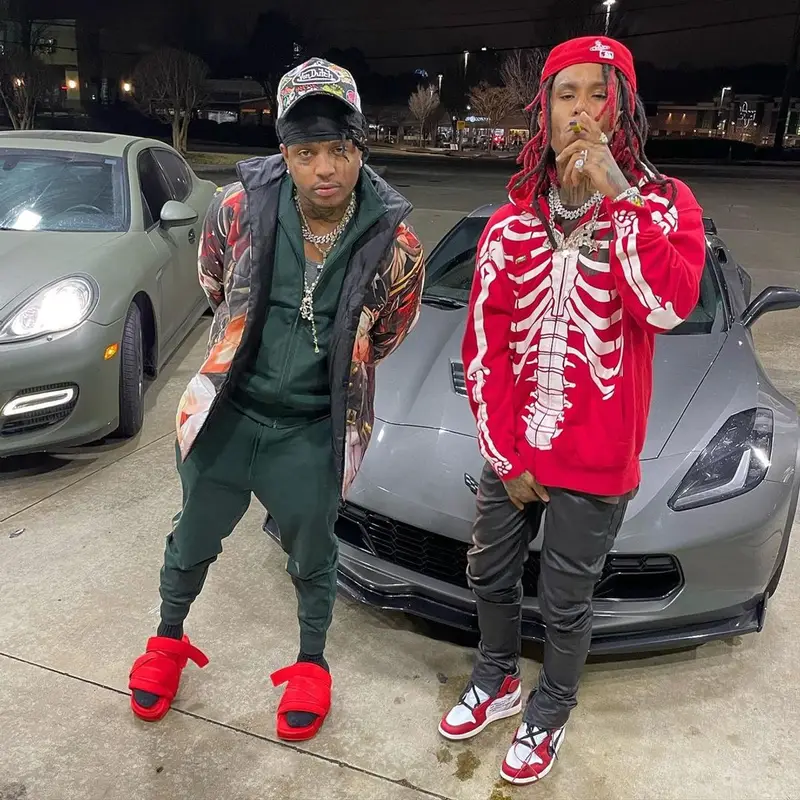 Lil Gnar outfit in Rick Owens, Nike, and Off-White, 2021