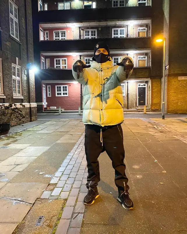 Obladaet outfit in Fragment, Moncler, and Nike, 2021
