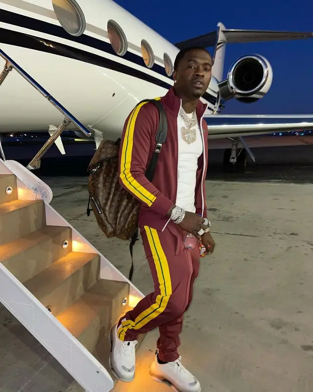 Bankroll Freddie outfit in Palm Angels, Balenciaga, and Louis Vuitton, 2021