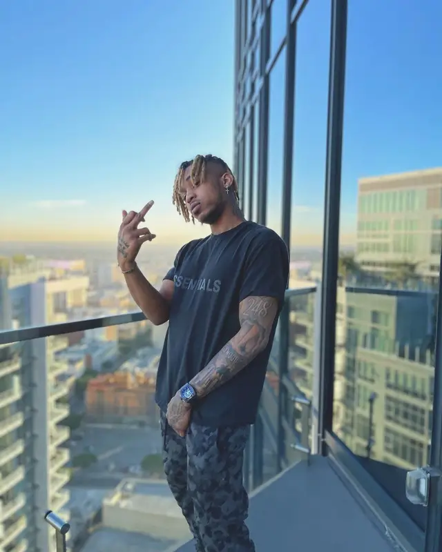 DDG outfit in Fear of God, Nike, and Yeezy, 2021