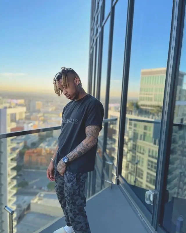 DDG outfit in Fear of God, Nike, and Yeezy, 2021