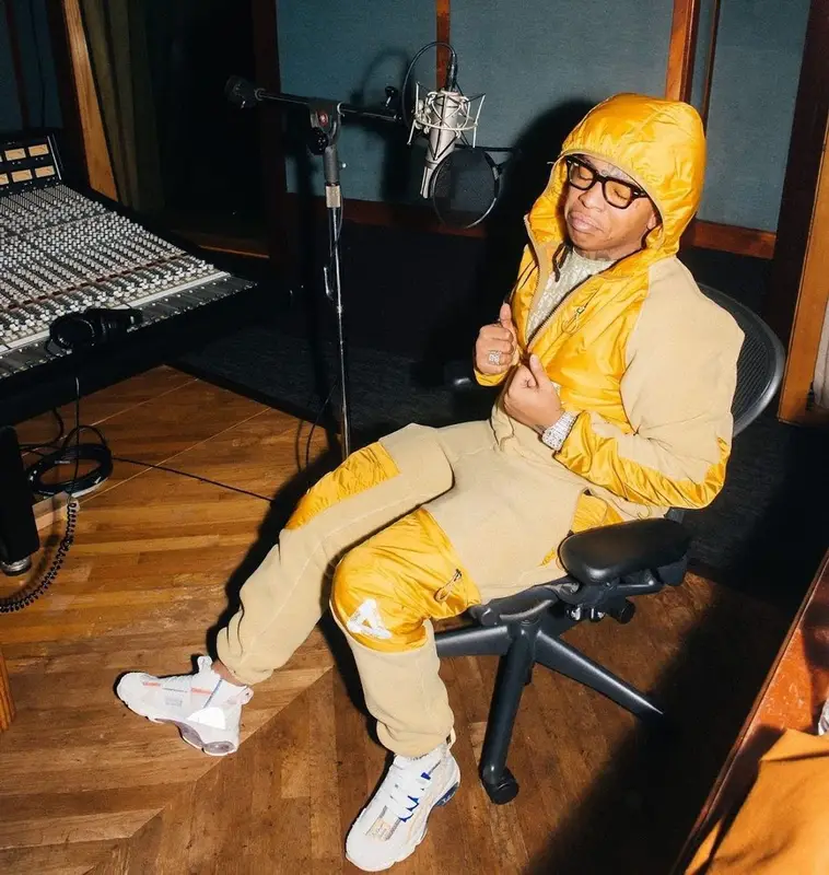 Lil Gotit outfit in Palace, Puma, and Ray-Ban, 2021