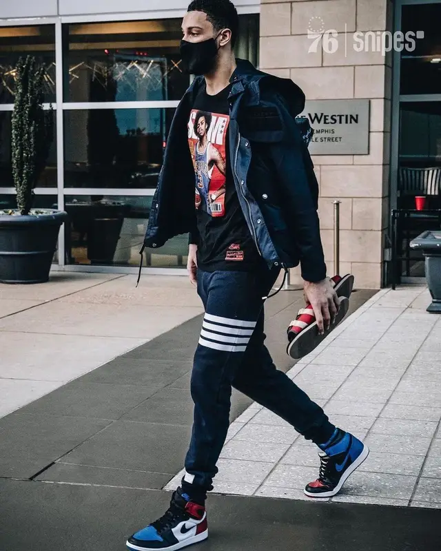 Ben Simmons outfit in Slamgoods, Louis Vuitton, and Visvim, 2021