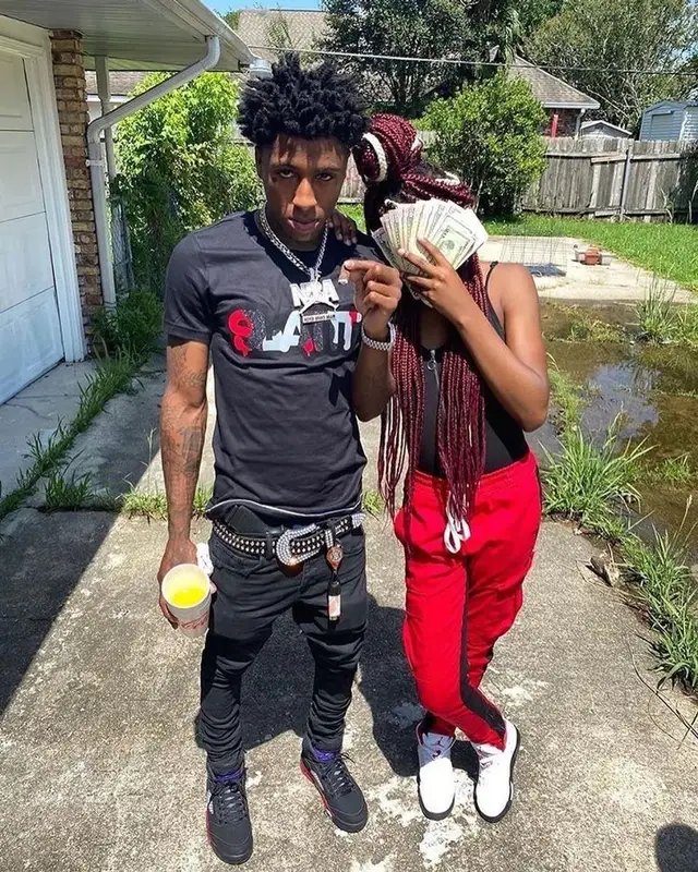 NBA YoungBoy outfit in Slime Design Clothing, Jordan, and B.B. Simon, 2020