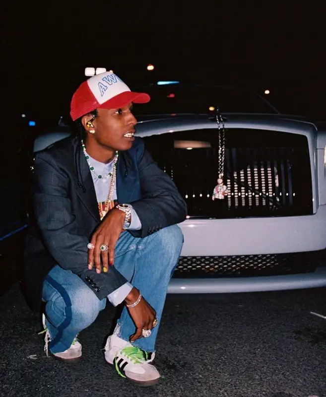 ASAP Rocky outfit in Gucci, Comme Des Garcons, and The North Face, 2021