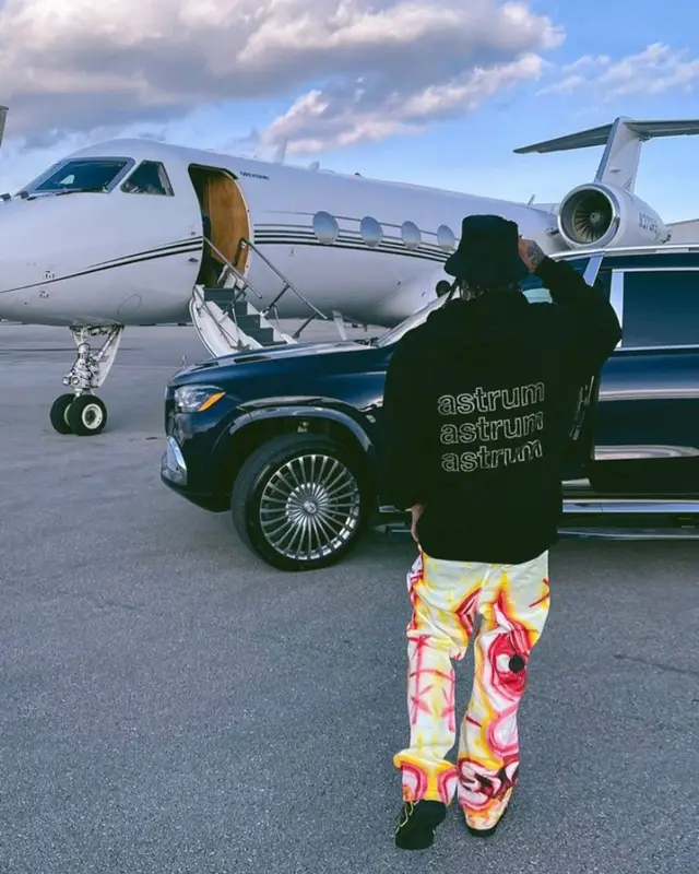Tyga outfit in Heron Preston, Nike, and Cactus Plant Flea Market, 2021