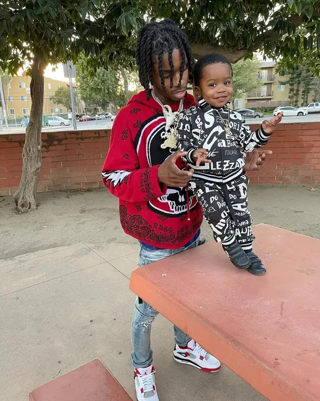 Polo G outfit in Amiri, Jordan, and Grateful Dead, 2021