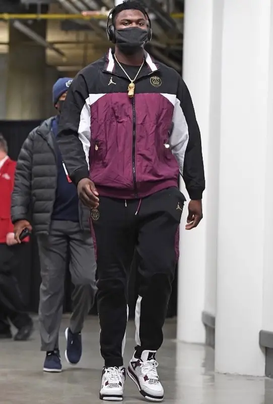Zion Williamson outfit in Jordan and Paris Saint-Germain, 2021
