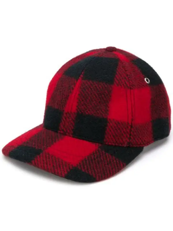 Ami Alexandre Mattiussi Checked Logo Patch Cap In Red $150