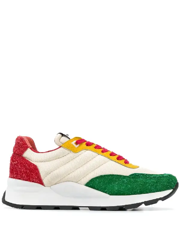 Ami Alexandre Mattiussi Colour-block Low-top Sneakers In Yellow $456
