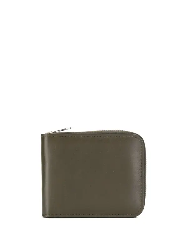 Ami Alexandre Mattiussi Ami De Coeur Puller Small Zipped Wallet In Green $200