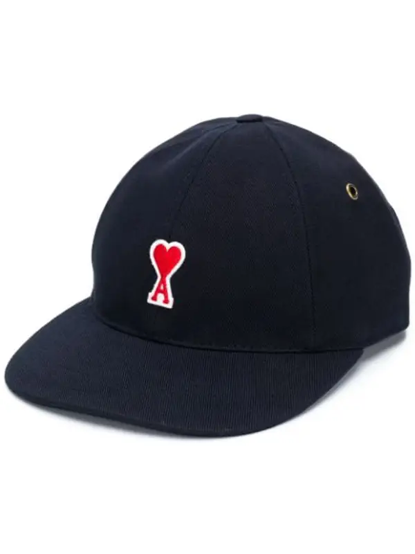Ami Alexandre Mattiussi Baseball Cap With Ami De Coeur Patch In Blue $125