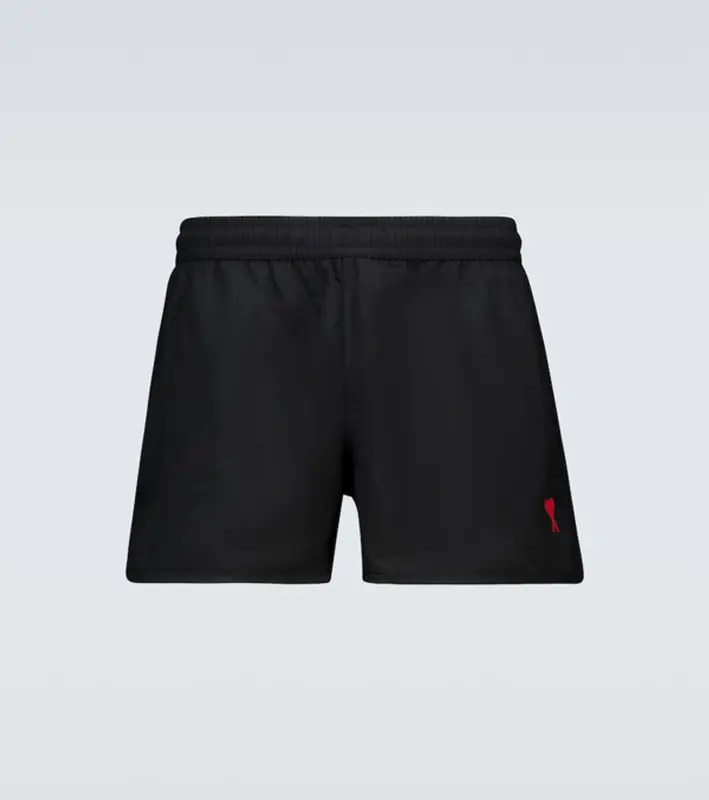 Ami Alexandre Mattiussi Ami De Coeur Swim Shorts In Black $135