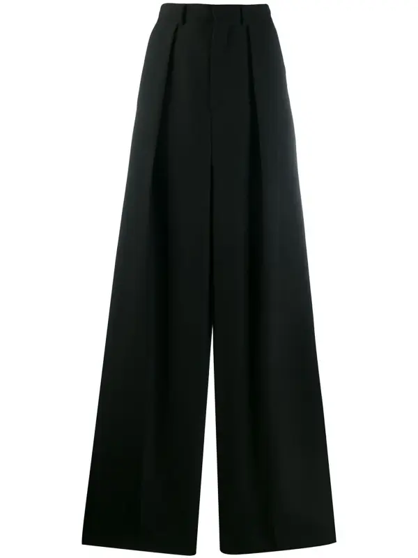 Ami Alexandre Mattiussi Wide Fit Pleated Trousers In Black $835